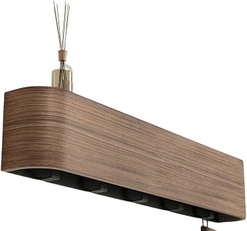 Wall Mounted Shelf with Hidden Hooks Wood Entrance Door Storage Walnut