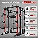 RitFit Smith Machine Power Cage with LAT Pulldown & Cable Crossover, All-in-One Power Rack Home Gym System with Leg Press Attachment & Accessories,Red CFP 370LBS