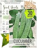 Seed Needs Cucumber Seeds for Planting Armenian Yard Long Cucumbers - Heirloom Non-GMO & Untreated - Snake Melon/Serpent Cucumber to Plant a Home Grown Outdoor Vegetable Garden (1 Pack)