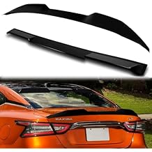 W-POWER, Rear Duckbill Trunk Spoiler Wing + Rear Window Roof Diffuser Spoiler Wing Compatible with Nissan Maxima 2016-2023, ABS Painted Pearl Black