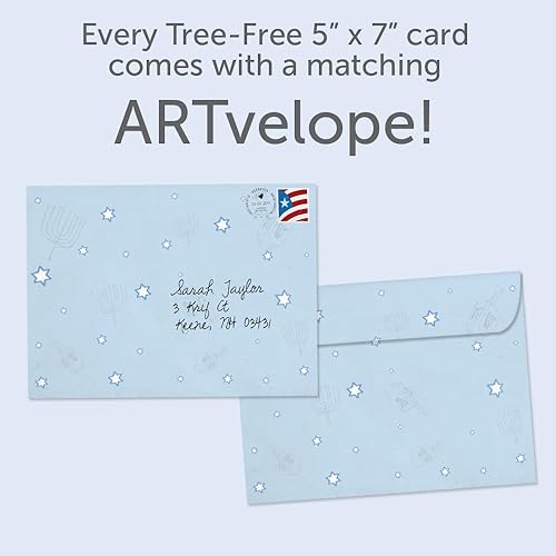 Miniatura 2 de Tree-Free Greetings Hanukkah tarjetas y sobres, juego de 10, 5 x 7, milagro moderno (HB93382)