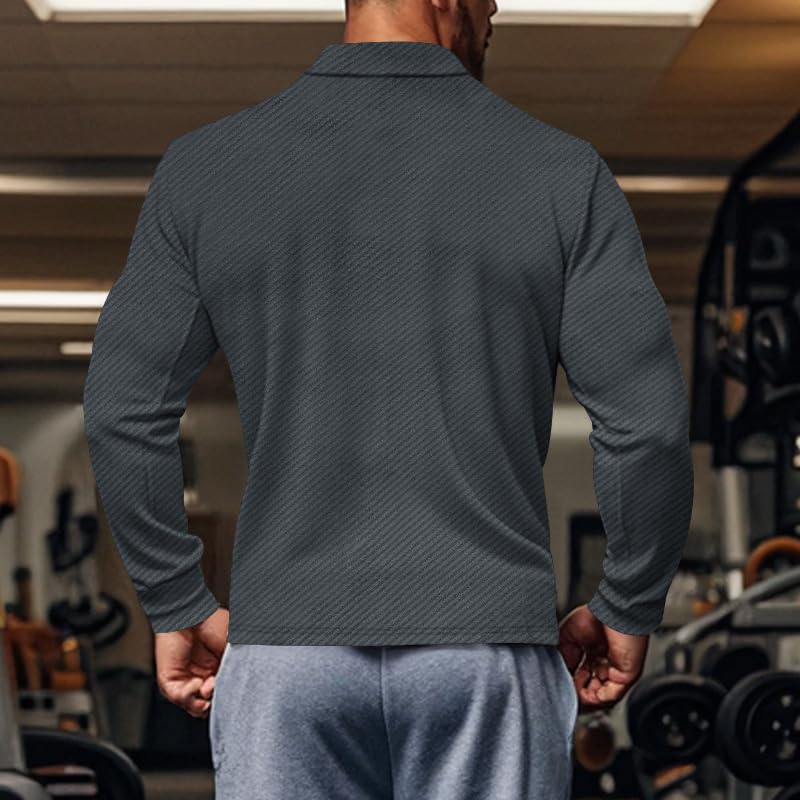 Shirt Jacket for Men Waffle Button Down Shirts Casual Long Sleeve Shacket Jacket with Pockets Fashion Fall Spring2