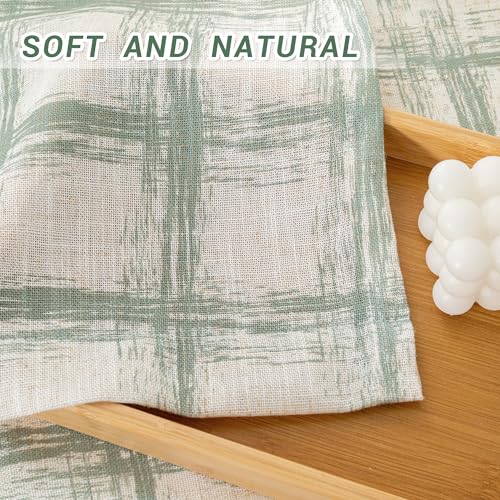 Image of MYSKY HOME Living Room Curtains Nice Vertical Elegant Style for Patio Pergola Gazebo, Soft Touch Plaid Light Filtering Drapes for Doorways Sliding Glass Door, 50 inch Wide x 95 inch Long, Sage Green, 2 PCs