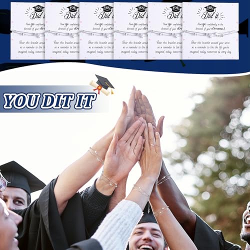 Image of Liliaafar 6 Set Graduation Bracelet Bulk, 2026 Graduation Gifts for Her /Girls /Women, Bracelet with Card Class of 2026 Gifts for Classmates Student