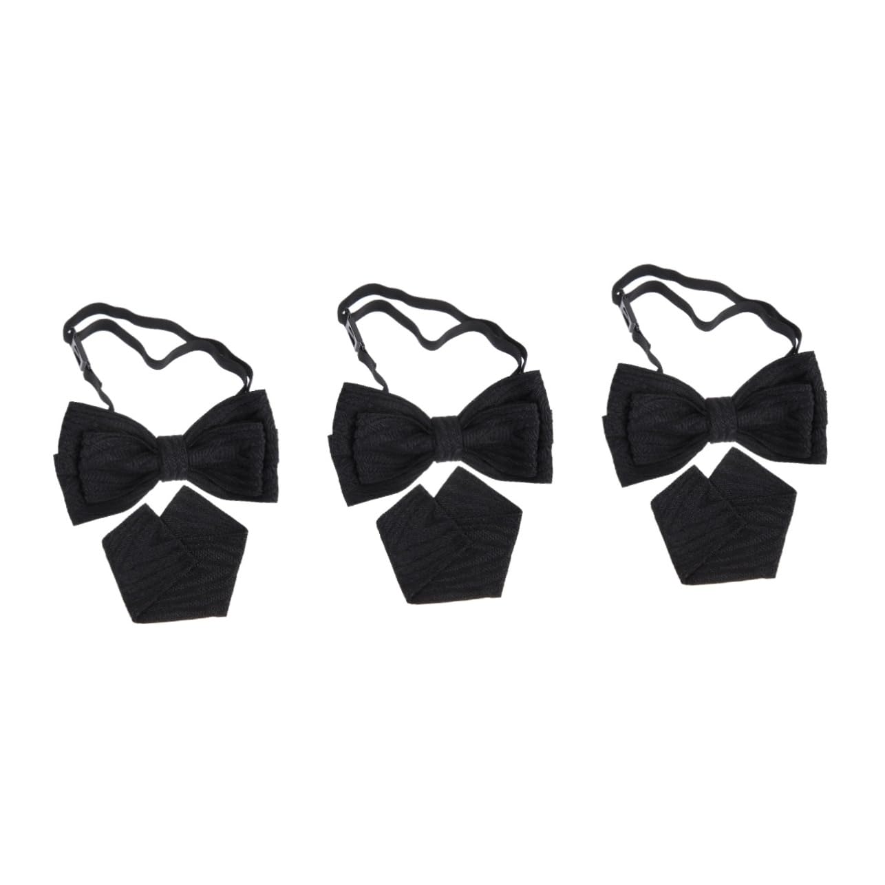 VALICLUD 3 Juegos Recibir flores chico pajarita pañuelo de bolsillo de traje pajaritas para padrinos de boda pajaritas para traje 6cm colocar bufanda novio corbata de moño poliéster