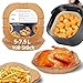 HONYAO Backpapier für Heißluftfritteuse XXL 5-7,5 L, 100 Stück Quadrat 20x20 cm Air fryer Backpapier Antihaft Einwegschalen Luftfritteuse Pergamentpapier Kompatibel mit COSORI,Philips,Cecotec Airfryer