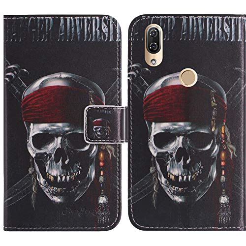 TienJueShi Totenkopf Flip Book Stand Brieftasche Leder Tasche Schütz Hülle Handy Handy Hülle Für HomTom H5 5.7 inch Abdeckung Fall Wallet Cover Etüi