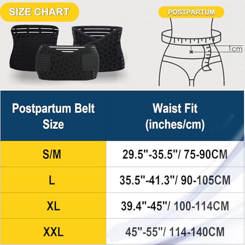 Image of 3 in 1 Postpartum Belly Band - Postpartum Belly Support Recovery Wrap, After Birth Brace, Slimming Girdles, Body Shaper Waist Shapewear, Post Surgery Pregnancy Belly Support Band (S /M, Black)
