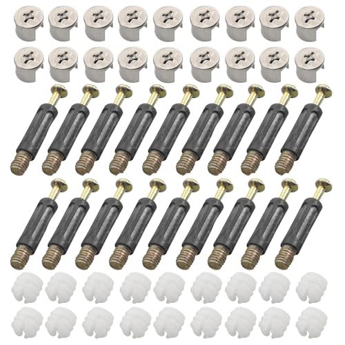 50 Sets Furniture Connectors Cabinet Connector Set, Grub Pins Furniture Eccentric, Furniture Connector, Cabinet Connector