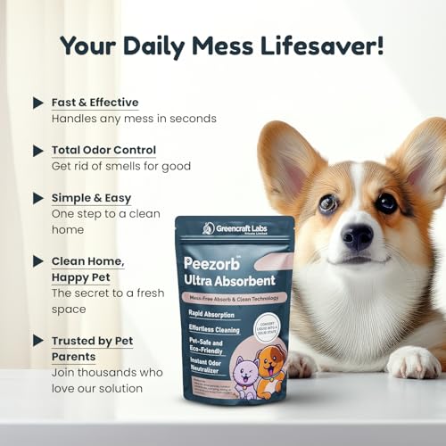 Image of Peezorb Ultra Absorbent Pet Mess Cleaner Powder with Rapid Absorption Technology and Odour Neutraliser for Pet Urine and Floor Cleaning Unscented Pack of 1