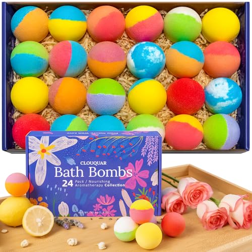 Hemp Oil Bath Bombs Gift Set, 24 Pack Natural Bubble