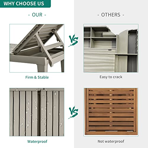 Yitahome Chaise Lounge Chairs, Set Of 2, Taupe & Dc America Ubp18181-Br 18-Inch Cast Stone Umbrella Base, Made From Rust Free Composite Materials, Bronze Powder Coated Finish #TOP3