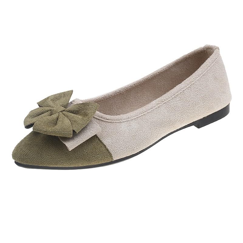 Zapatos planos clásicos con punta puntiaguda zapatos planos para mujer, zapatos de noche de punto, zapatos planos suaves cómodos y elegantes tacones bajos gruesos de trabajo bombas de trabajo zapatos