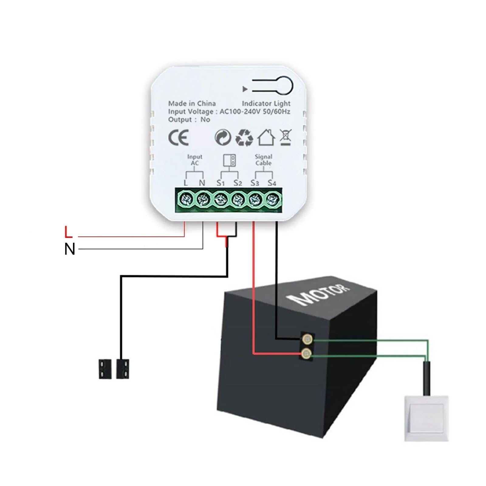 Schiebetorantrieb, Smart Home Zubehör Garagentoröffner Garagentoröffner Smart ZIGBEE 46x46x18mm AC 110-240V Fernbedienung