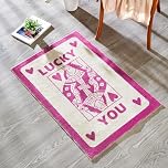 RoomTalks Cute Pink Small Bedroom Rugs Aesthetic Modern Y2K Preppy Dorm College Rug, Ultra Thin Indoor Doormat, 2x3 Small Area Rugs Non Slip Washable, Retro Funky Throw Rugs for Bathroom Living Room