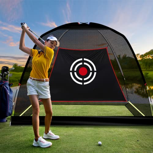 Sharellon Golf Practice Net For Backyard, 10X7Ft Heavy Duty Golf Hitting Net, Portable Golf Driving Range Net With Carry Bag And Target Cloth，Golf Training Aids Nets For Indoor And Outdoor Use #TOP3