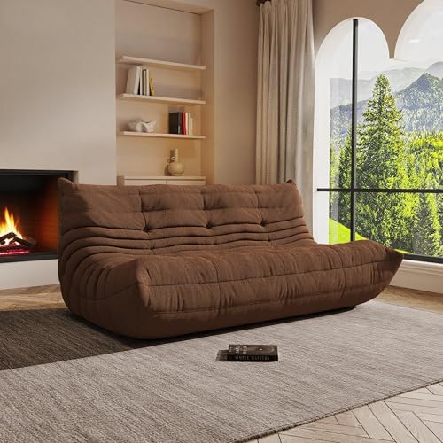 Image of 4-Seater Giant Bean Bag Chair for Adults - Cozy Large Fireside Accent Chair with Memory Foam,Comfy Lazy Oversized Floor Sofa Couch Boneless Chaise Lounge for Living Room Bedroom Gaming Room