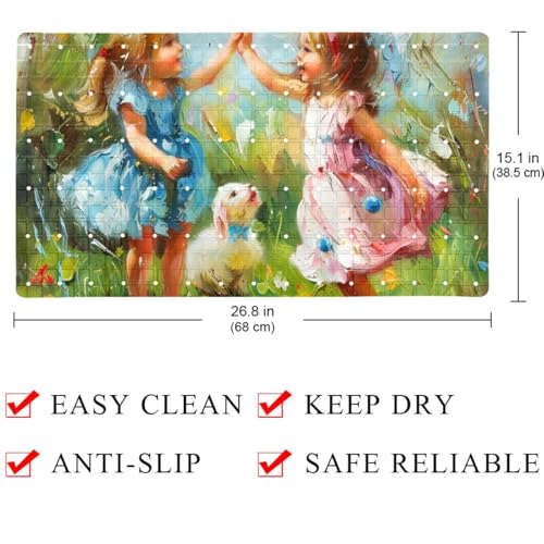 Tapis de bain antidérapant à séchage rapide et extra long avec ventouses - 5
