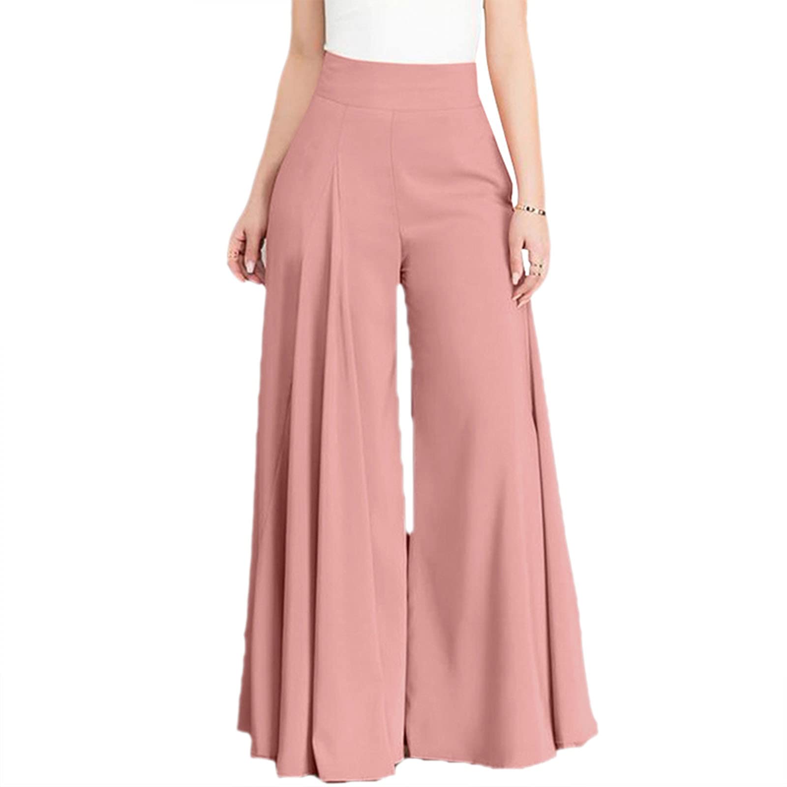 babao Women's OL Elegant Trousers Casual Wear Office High Waist Flared Pants