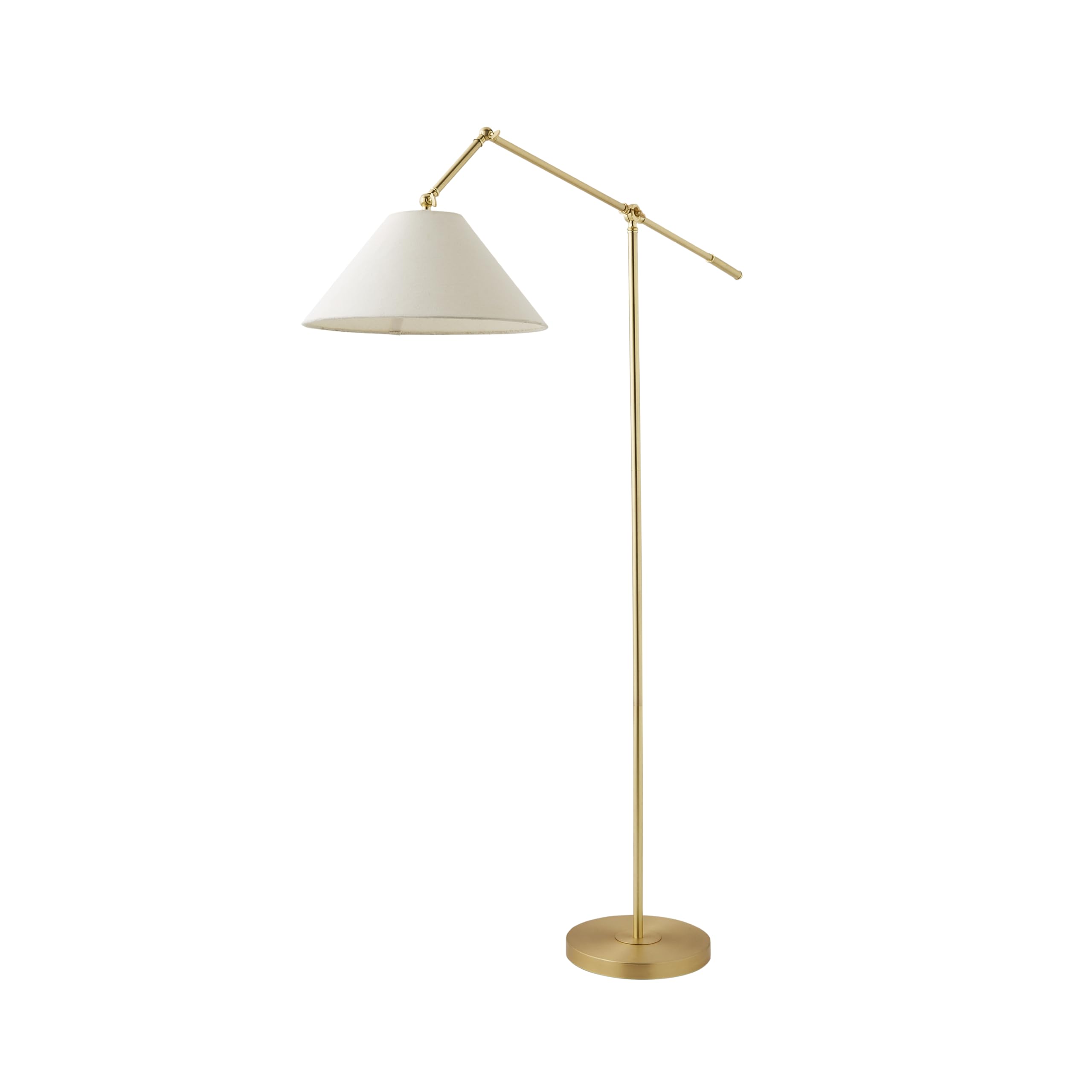 ValueLights | Layla Brushed Gold Adjustable Floor Lamp with Linen Shade | Floor Lamps, Home Décor & Improvement Essential