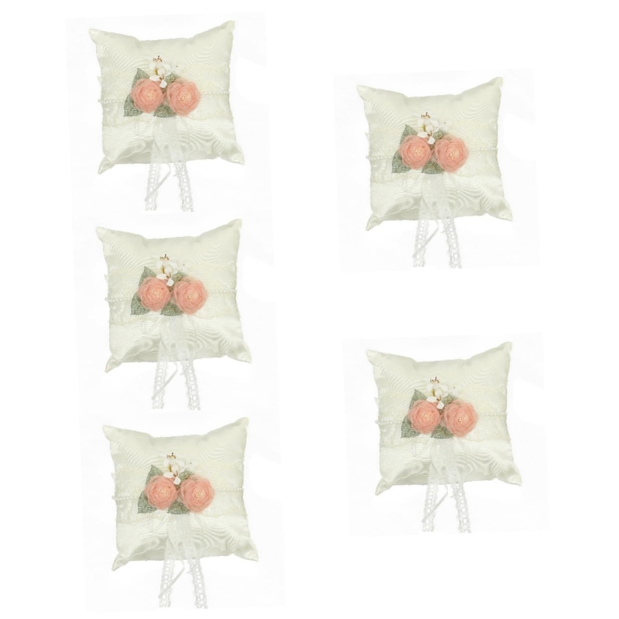 MAGICLULU 5 Pz cuscino ad anello decorazioni rustiche per matrimoni cuscino portafedi Nozze cuscino fiore portafedi matrimonio arredamento cuscino per anello di fidanzamento stoffa