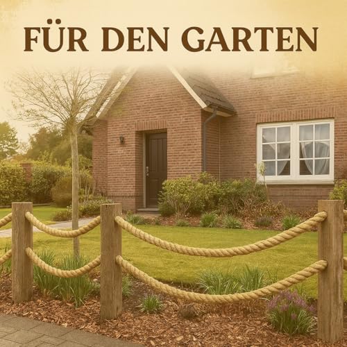 Abio Juteseil 20mm 5m Kordel Jutekordel Deko Dekoration für Haus & Garten DIY Verpackung Schnur Paketschnur Basteln Geschenkverpackung Floristik