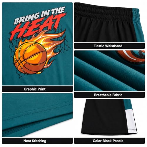 Image of Pro Athlete Active Boys Short Sets - 2 Piece Performance Crewneck Short Sleeve T-Shirt and Shorts Boys Athletic Sets (8-16)