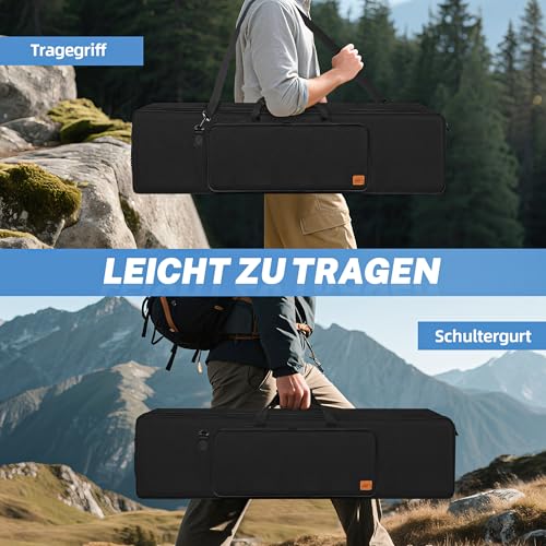 OUUTMEE Bolsa de transporte portátil para trípode con correa para el hombro, para trípode de cámara, trípodes de luz, monopie y otros equipos fotográficos, Negro , 80 x 21 x 21 cm/31,5“ x 8,3” x 8,3 - imagen 7