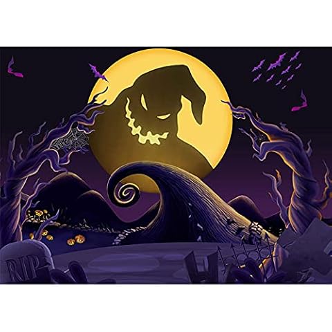 Maijoeyy 7x5ft Nightmare Before Christmas Backdrop Child Kid Halloween Backdrops for Photography Nightmare Before Christmas Props Halloween Party Backdrop Decoration Cover