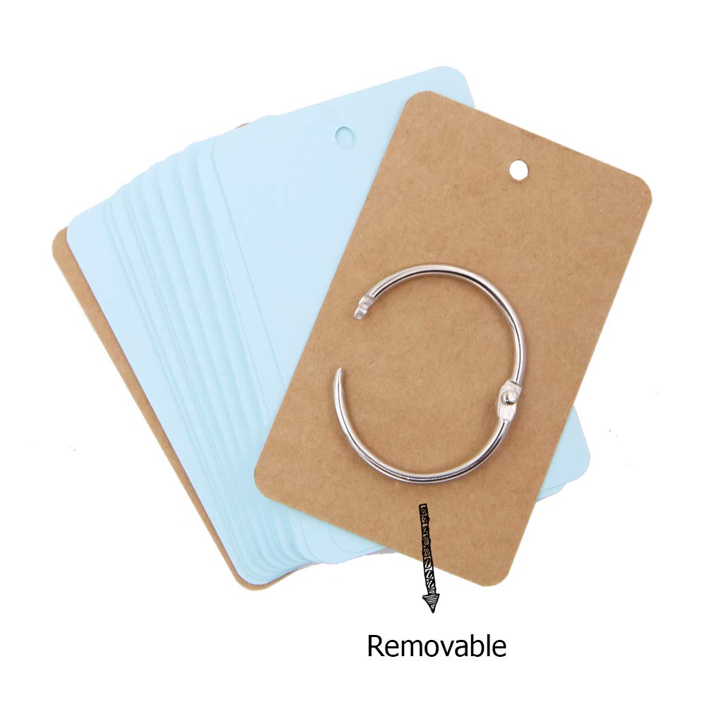 Geluode 8 Stück Karteikarten mit Ring, Pocket Lernkarte, Easy Flip Flash Karte, Multicolor Mini Notizblöcke für Memos, Vokabel Lernen, Malen und Graffiti (400 Blätter)