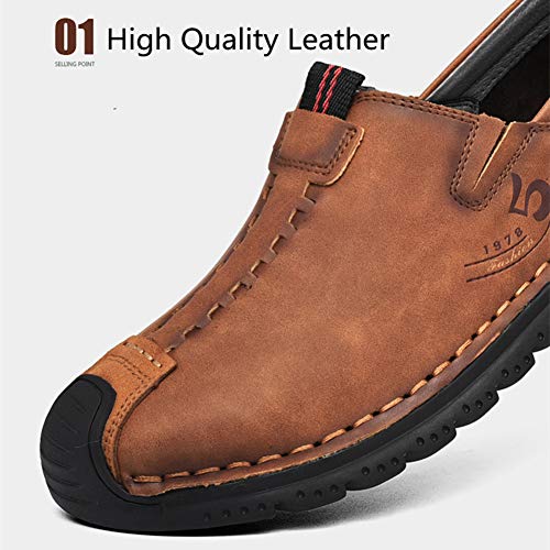 Men's Casual Driving Loafers Flats Boat Leather Fashion Hand Stitching Large Size Ankle Boots Oxford Moccasin Comfortable Shoes2