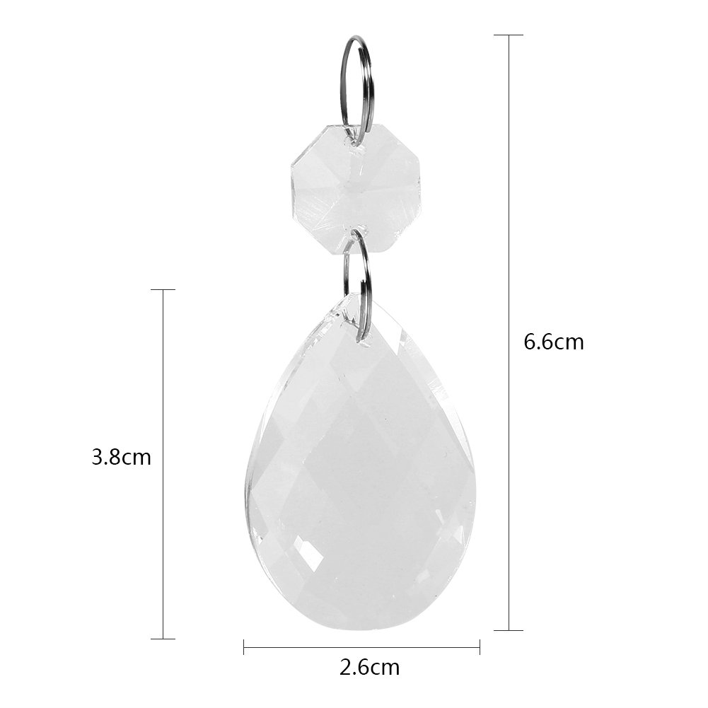 GOLDENHAITAI Ghirlanda Di Cristalli A Goccia 0,3m (6 Fili) - Perline Di Vetro Ottico K9 Per Lampadario, Decorazione Nozze E Acchiappasole