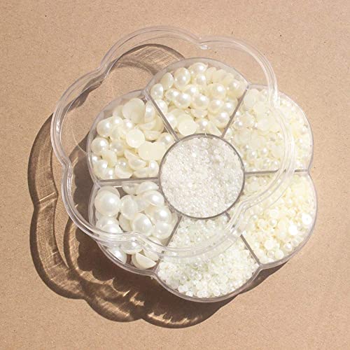 9437Pcs Abs Half Round Pearls Flatback Pearl Beads With Self Adhesive Resin Rhinestone Picker Pencil For Diy Phone Nail Face Art, Mixed Sizes 2/3/4/5/6/8/10 Mm #TOP4