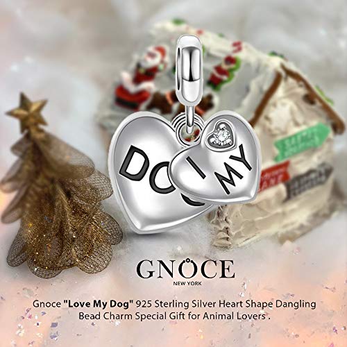 Image of GNOCE Pet Dog Bowl Bead Charm For Women, S925 Sterling Silver Bead Charm NecklaceBracelet for Her, Jewelry Gift