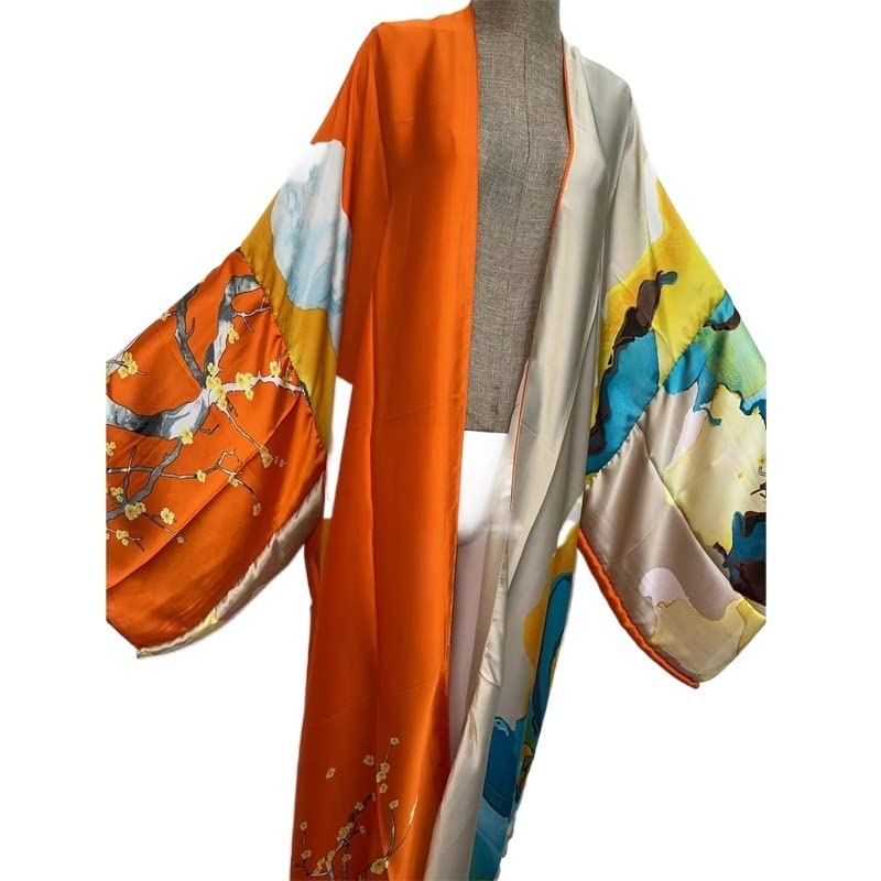 Copricostume Donna Stampa Cardigan a Maniche Lunghe Camicetta Femminile Sciolto Casual Beach Cover Up Dress Party (Color : 3, Size : One Size)
