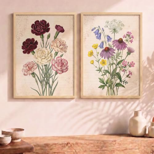 Image of YANVEER Botanical Wall Art Painting | Wall Frames For Home Decor Office Living Room | Poster With Frame Wall Decoration Painting | Premium Art Framed Wall Painting For Home Decor | Set of 2 (13X17 inch)