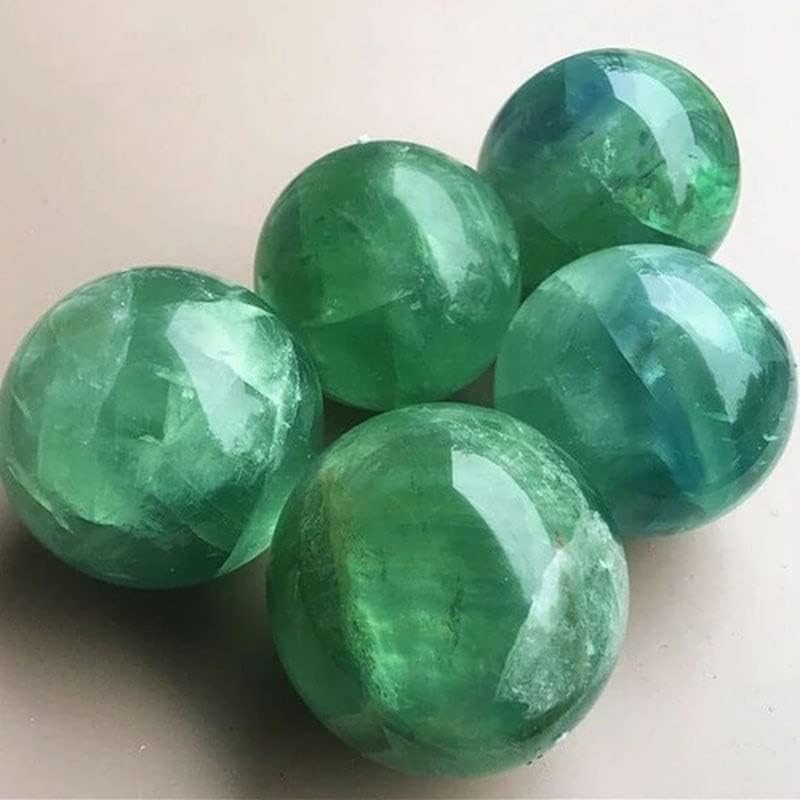 40-80mm Quartz Green Fluorite Crystal Ball Home Decor Orna 【先祖】