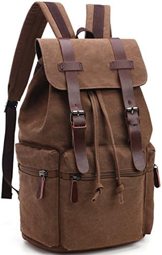 Tatuer Hiking Backpack School Laptop Canvas Backpack (Coffee)