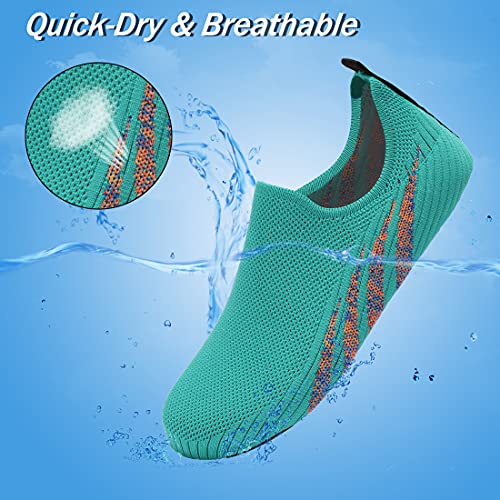 Image of ANLUKE Water Shoes for Women Men Quick-Dry Swim Shoes for Pool & Beach | Breathable knit upper with a flexible barefoot feel; ideal for pool, beach, swim, yoga or slippers.