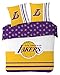 Sahinler - Copripiumino Los Angeles Lakers Teen, 200 x 200 cm con 2 federe copricuscino 63 x 63 cm, parure da letto matrimoniale, arancione, 100% cotone, dimensione queen, 2070033