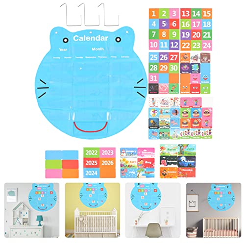 Cabilock Sala de Aula Mensal Calendário Armazenamento Bolso Gráfico Kindergarten Estudantes de Sala