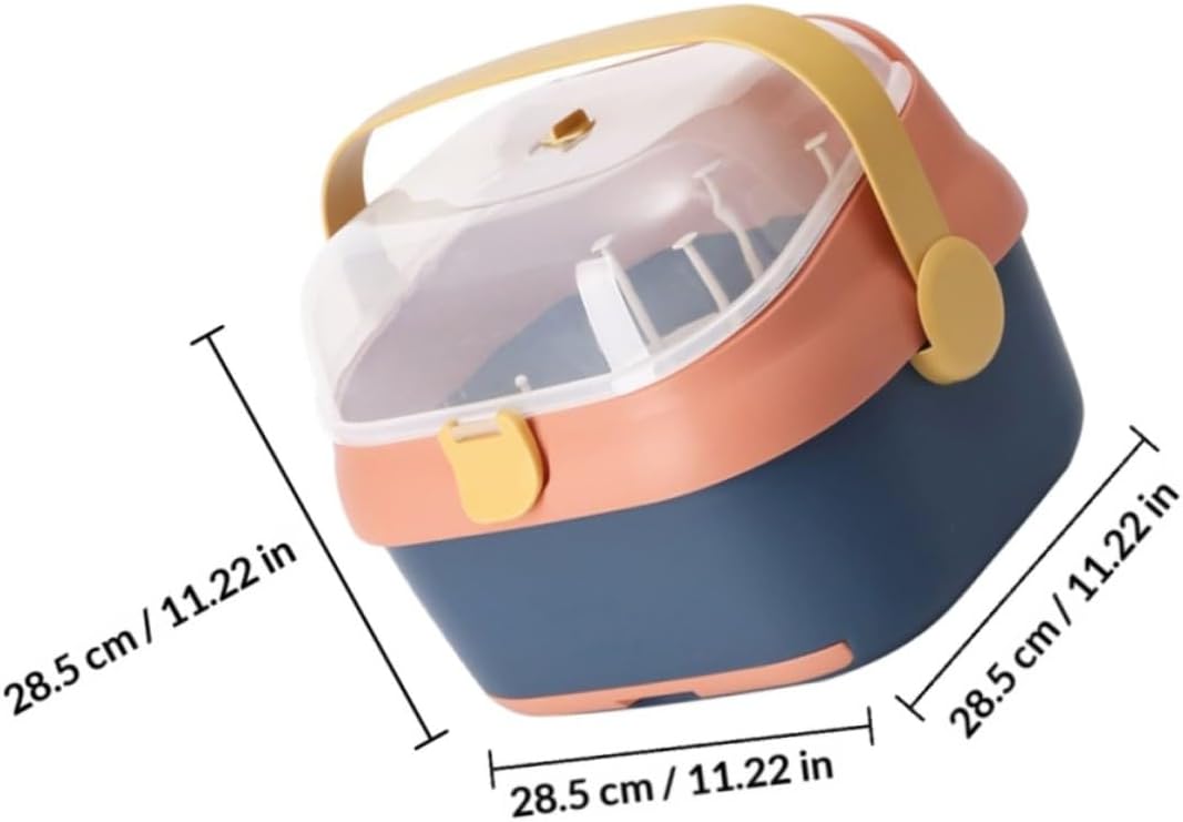 BESPORTBLE Bottle Drying Box and Storage Case with Dustproof Cover Large Pink-Blue Supply Organizer for Home Breastfeeding Supplies