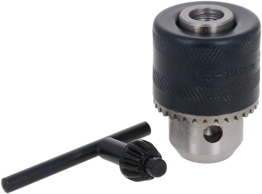 Utoolmart Drill Chucks, 1.5-10mm Capacity 3/8-24 UNF Threaded with Chuck Key for Electric Impact Corded Cordless Drill