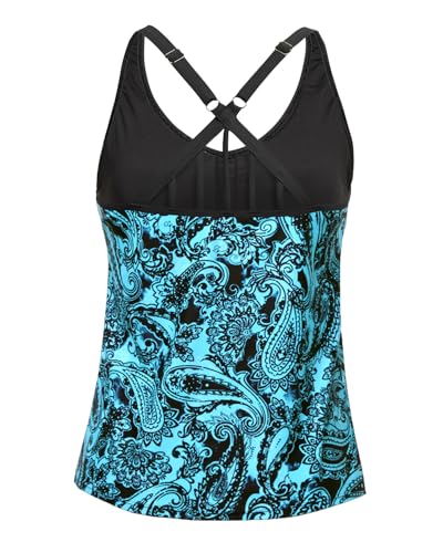 Image of Yonique Womens Tankini Top Only Athletic Swim Top Modest Tankini Swimsuit No Bottom