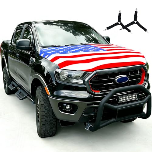 USA 250th Anniversary Car Hood Flag Kit [Enhanced Stability] Includes Dual Triangle Clips | Fits Trucks SUVs & Mid-Size Sedans | Commemorative Edition for Presidents Day Memorial Day & Parades