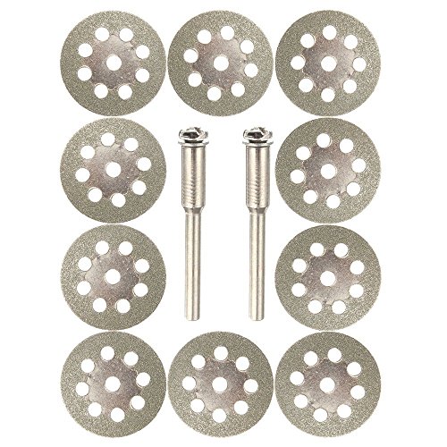 Lukcase 10 Pcs Diamond Cutting Wheel Cut Off Discs Coated Rotary Tools W/Mandrel 20Mm For Dremel … #TOP1