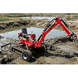 Schleppbarer Bagger Minibagger, 360° Drehung Mini Schleppbarer Bagger, Tragbare Grabmaschine mit Aufsätzen für Grabenbau, Landschaftsbau und Bauernhofgebrauch