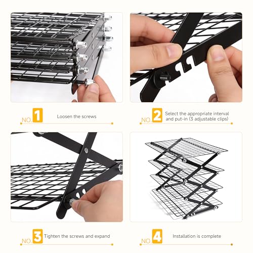 4-Tier Collapsible Stainless Steel Cooling Rack, Stackable Wire Drying Rack by Aguegro - Image 3