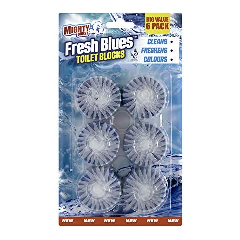 Mighty Burst Fresh Blues Toilet Block, 6 Pack, Cistern Blocks That Freshen, Cleans and Leaves Sparkling Blue Water, Freshens The Bathroom, FBTB724 Cover