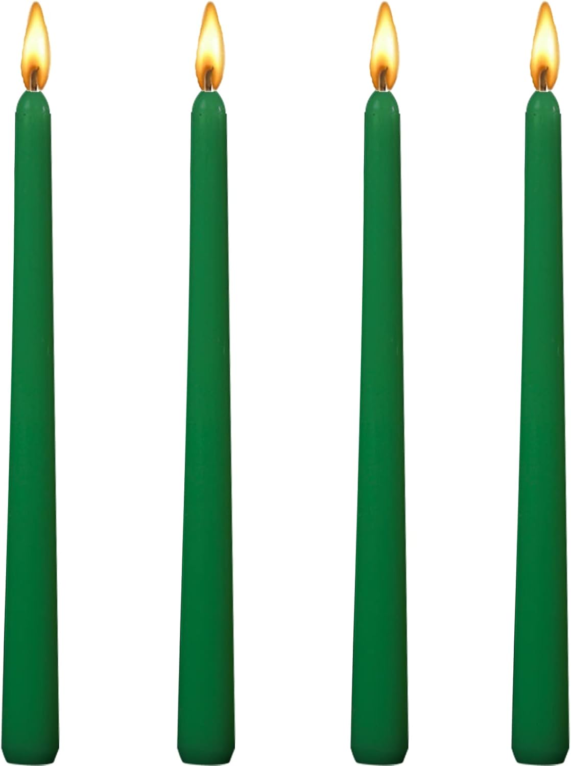 10 inch Green Taper CandlesSet of 4 Taper Candles Dripless and Smokeless,Tall